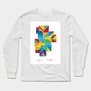 Geometric colorful polygonal roof 1 Long Sleeve T-Shirt